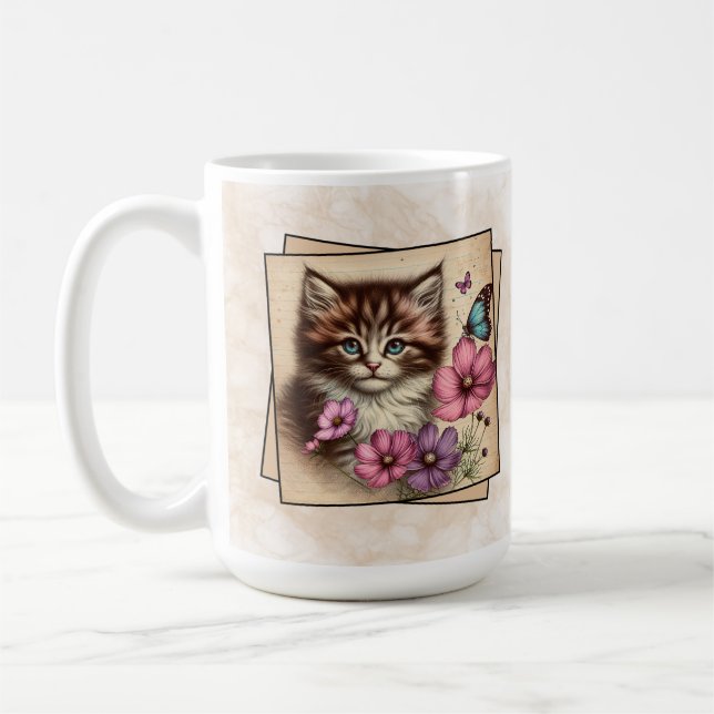 Braun-weißes Kätzchen  Kaffeetasse (Links)
