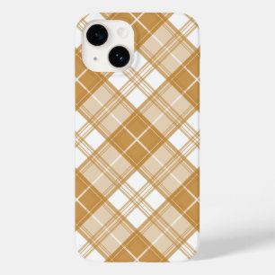 Braun-weißes Tartan-Muster yxm0uat9 Case-Mate iPhone 14 Hülle