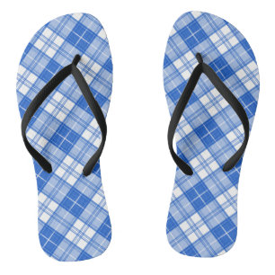 Braun-weißes Tartan-Muster yxm0uat9 Flip Flops