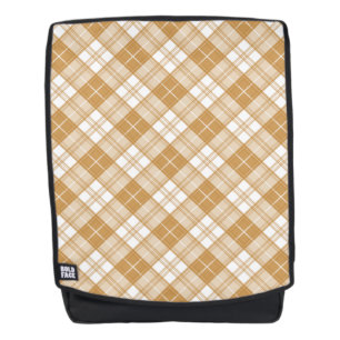 Braun-weißes Tartan-Muster yxm0uat9 Rucksack