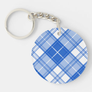 Braun-weißes Tartan-Muster yxm0uat9 Schlüsselanhänger