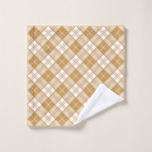 Braun-weißes Tartan-Muster yxm0uat9 Waschlappen