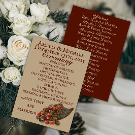 Braun Winter Kastanien Hochzeit Programm