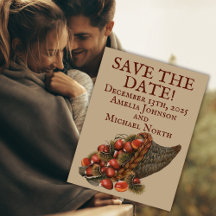 Braun-Winter-Kastanien Hochzeit Rett-the-Date