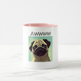 Braunaugen Mops niedlicher bezaubernder Hund Tasse