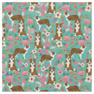 Braunbänder Vintage Blüten Türkis Stoff