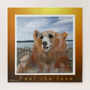 Braunbär am Strand Fühlen Sie die Liebe Gruß Puzzle