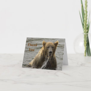 Braunbär-Angeln Dankeschön Dankeskarte