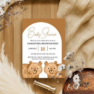 Braunbär-Baby-Einweihung Einladung