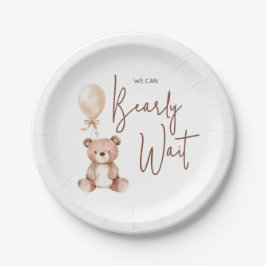 Braunbär-Ballon-Baby-Party Pappteller
