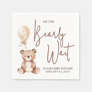 Braunbär-Ballon-Baby-Party Serviette