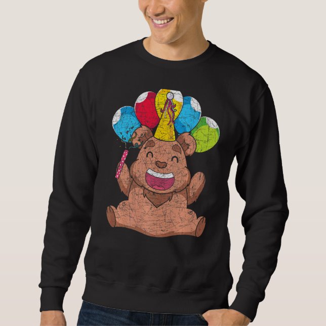 Braunbär Birthday Party Forest Animal Niedlich Bär Sweatshirt (Vorderseite)