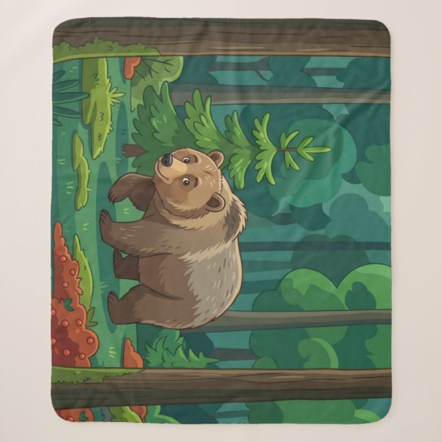 BRAUNBÄR IM WALD SHERPADECKE (Vorderseite)