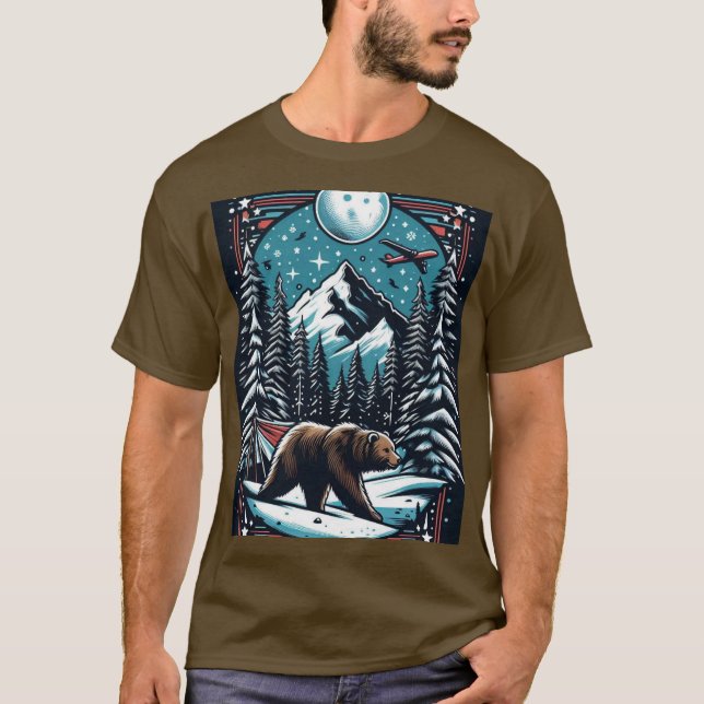 Braunbär im Winter T-Shirt (Vorderseite)