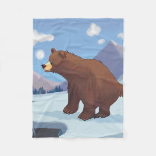 Braunbär in den Bergen Fleecedecke