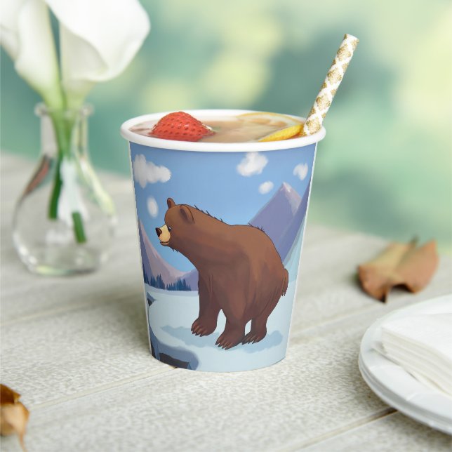 Braunbär in den Bergen Pappbecher (In Situ)
