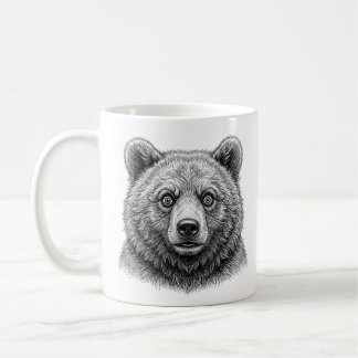 Braunbär-Kaffee-Mug in Schwarz Kaffeetasse