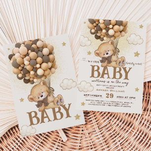 Braunbär Kaum Warten Baby-Party Einladung