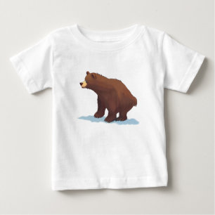 Braunbär läuft auf dem Schnee Baby T-shirt