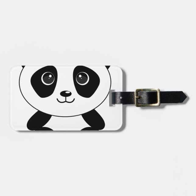 Braunbär-Panda-Panda-Tiere Gepäckanhänger (Vorderseite horizontal)