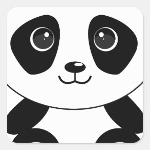 Braunbär-Panda-Panda-Tiere Quadratischer Aufkleber