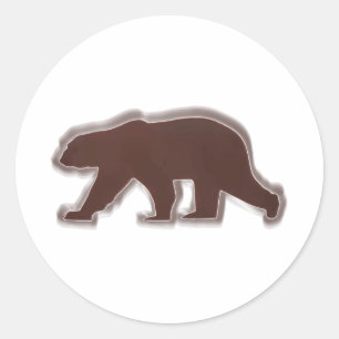 Braunbär Runder Aufkleber