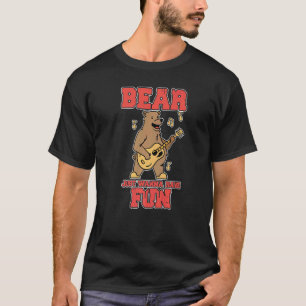 Braunbär Spaß Singen Sänger Gitarre Musik Party B T-Shirt