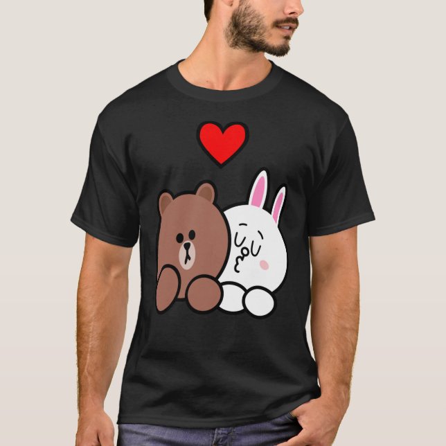 Braunbär und Cony in Liebe Klassischer T - Shirt (Vorderseite)
