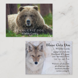 Braunbär-und Kojote-Tier-Visitenkarte Visitenkarte
