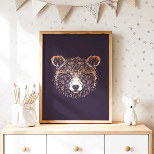 Braunbär   Waldtierwall Poster