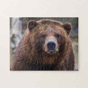 Braunbär Wildgebirgslandschaft, Grizzly Wald Natur Puzzle