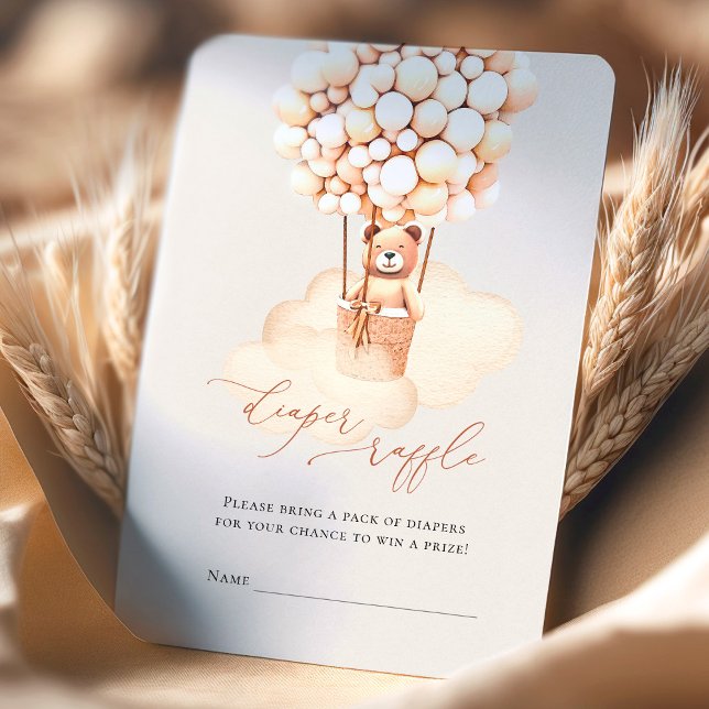 Braunbärenballons Windeln Raffelkarten Begleitkarte (Von Creator hochgeladen)