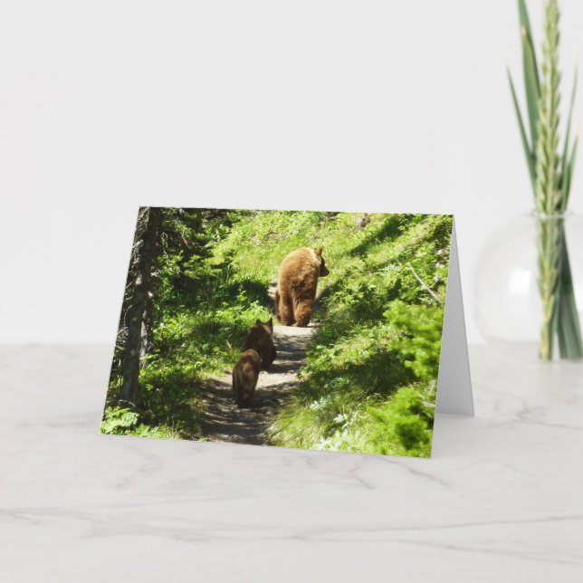 Braunbärenfamilie Karte (Vorderseite)