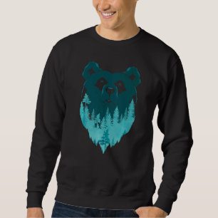 Braunbärenwald Bäume Wildtiere Sweatshirt