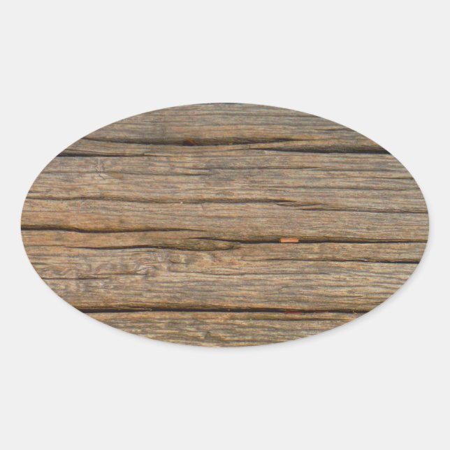 Braunbaumholz nah ovaler aufkleber (Vorderseite)
