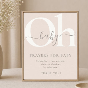 Braunbeige Erdige Neutrale Boho Babyparty Gebete S Poster