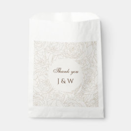 Braunbeige Monogramm-Gastgeschenk Hochzeiten Geschenktütchen