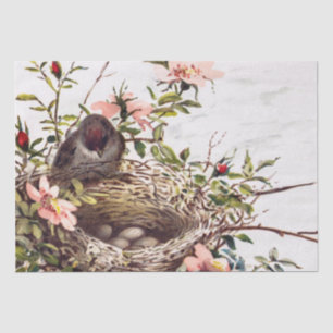 Braunbird und Nest Decoupage Set Rose 1 von 4 Seidenpapier