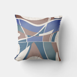 Braunblau Aquamarin cremefarbene Swirling Kunst Ab Kissen