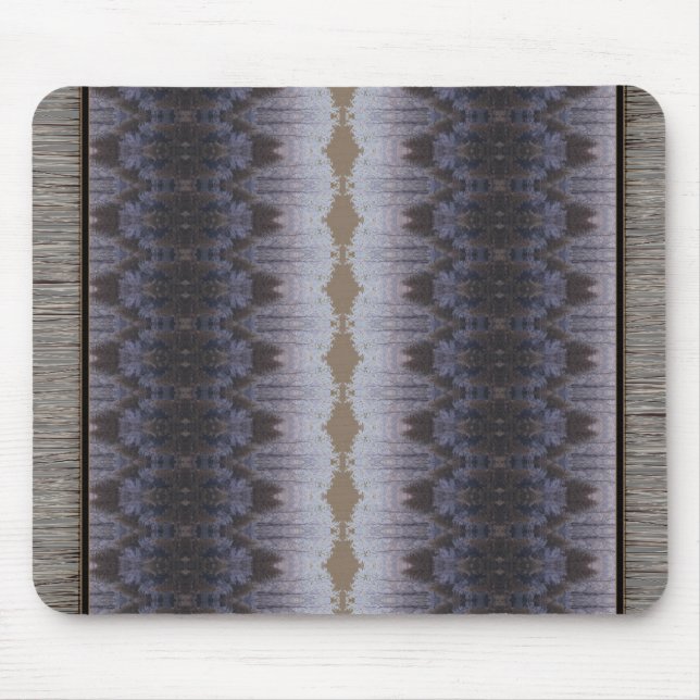 Braunblau und Gemusterter Teppichstil Mousepad (Vorne)