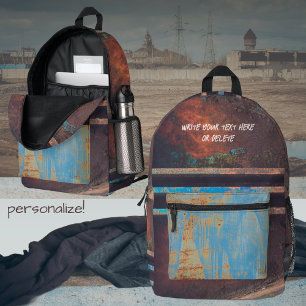 Braunbraun, rostfrei bedruckter rucksack