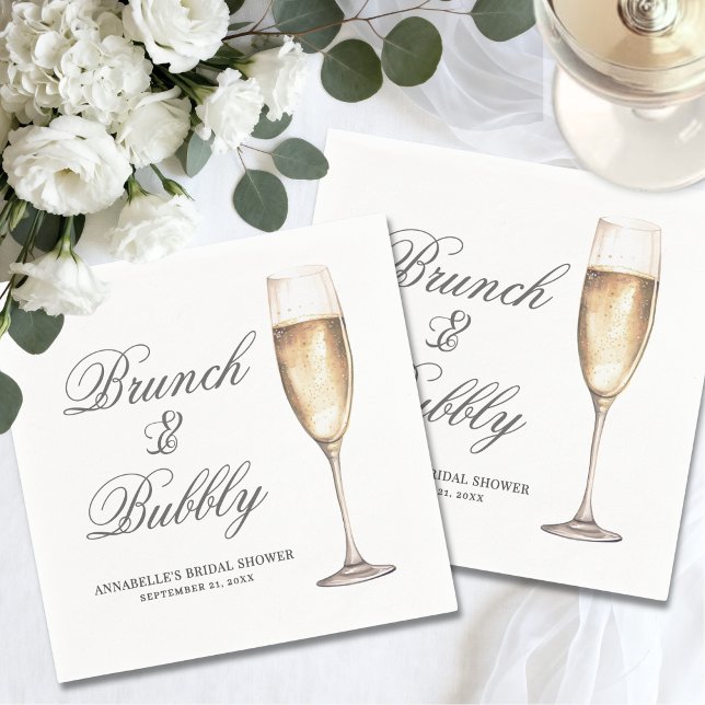 Braunch und Sprudel Junggesellinnen-Abschied Serviette (Brunch And Bubbly Bridal Shower Napkins)
