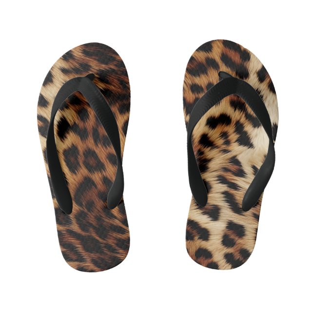 Brauncreme Leopard Kinderbadesandalen (Fußbett)