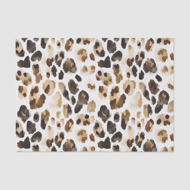Brauncreme Leopard Seidenpapier (Vorderseite)