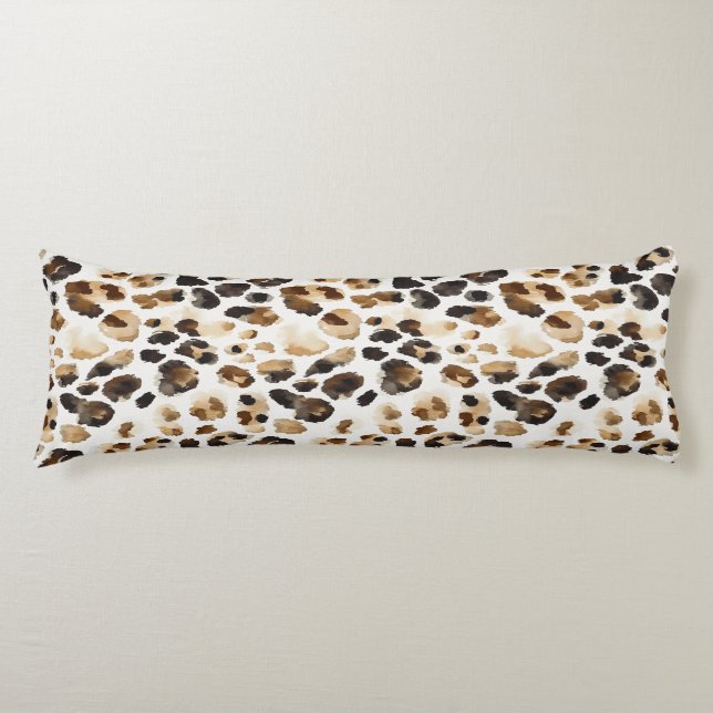 Brauncreme Leopard Seitenschläferkissen (Vorderseite)
