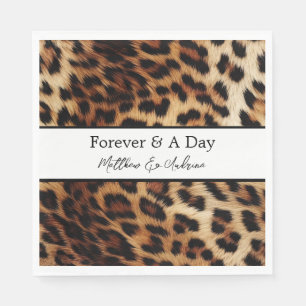 Brauncreme Leopard Serviette