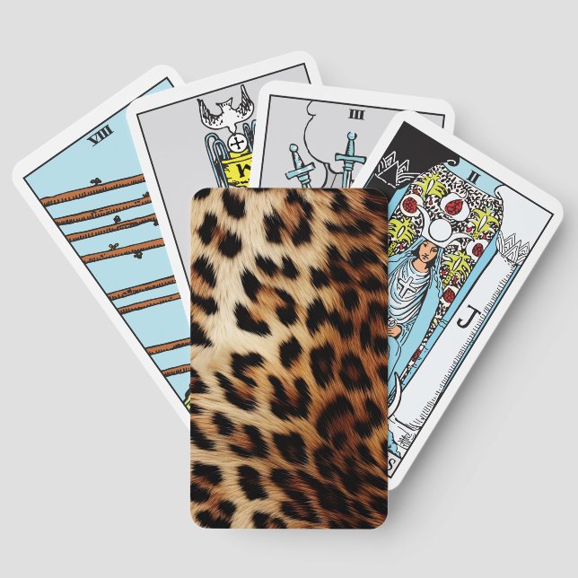 Brauncreme Leopard Spielkarten (Rückseite)
