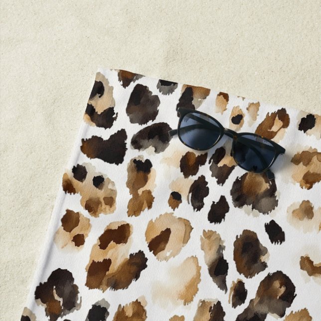 Brauncreme Leopard Strandtuch (Beispiel)