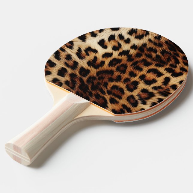 Brauncreme Leopard Tischtennis Schläger (Vorderseite)