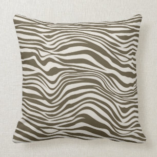 Brauncreme Zebra Kissen